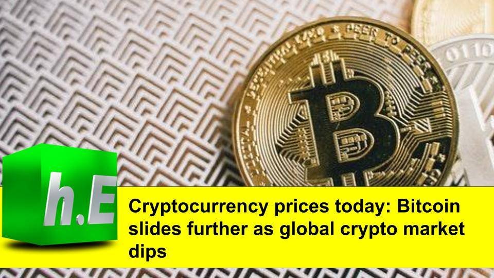 Cryptocurrency prices today: Bitcoin slides further as global crypto market dips