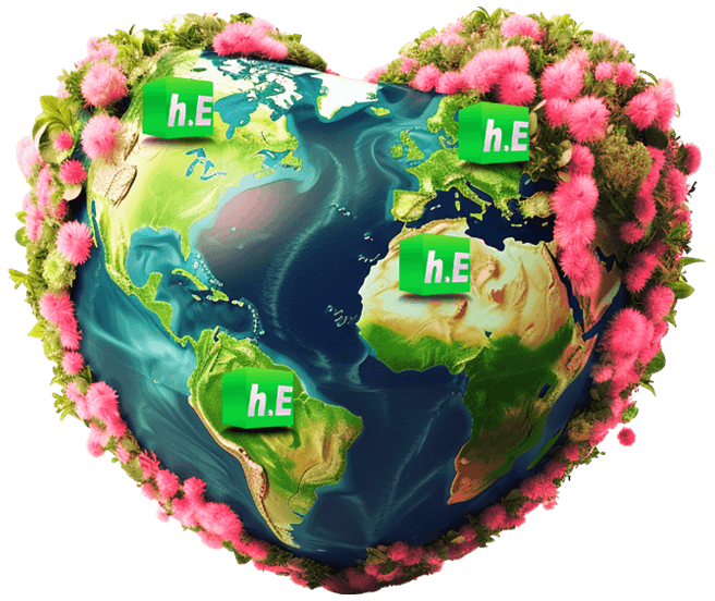 Hyper Effects Earth Heart Green Flowers