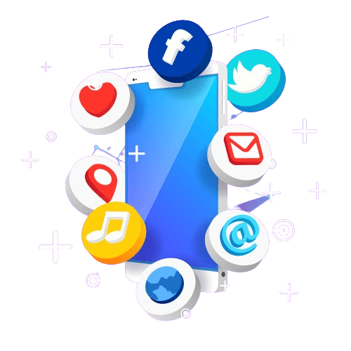 social media icons in mobile