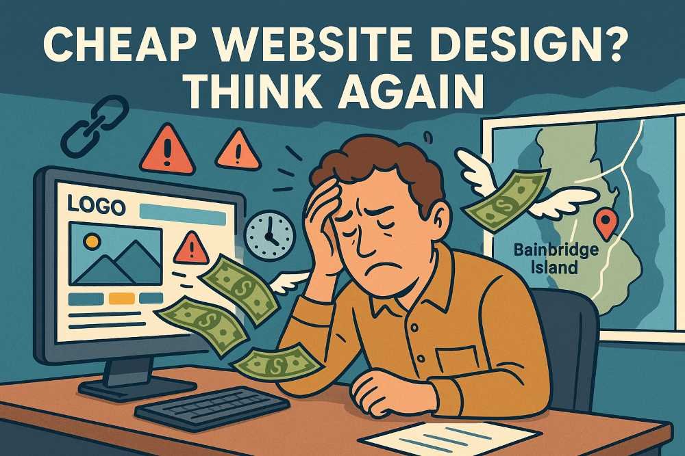 Frustrated Entrepreneur Scene_simple Website Design Bainbridge Island