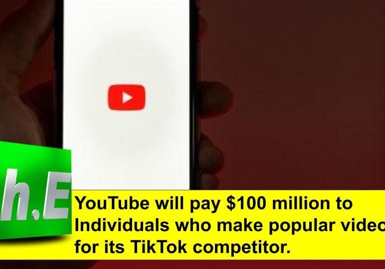 YouTube will pay $100 million to Individuals who make popular videos for its TikTok competitor.